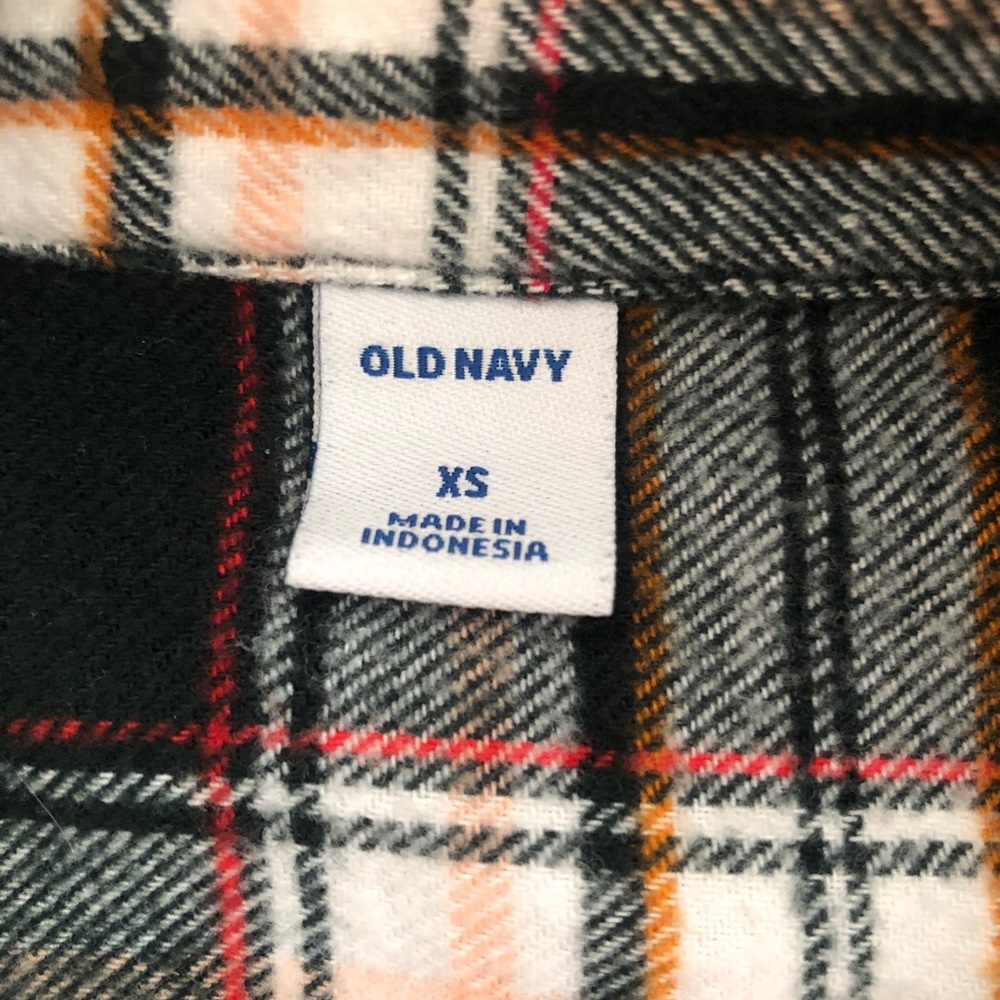 Old Navy Green, white, and tan flannel